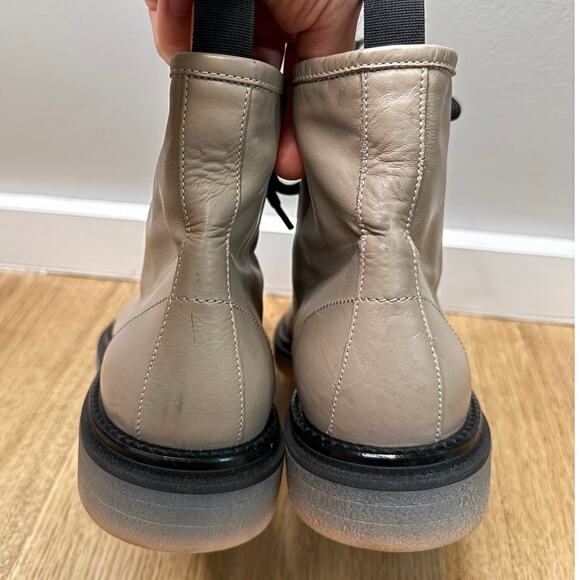 NEW AGL Attilio Giusti Leombruni Moreen Lace-Up Gray Leather Ankle Combat Boots - Picture 9 of 10